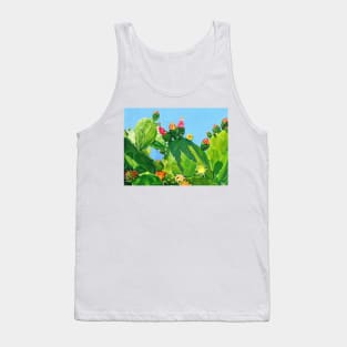 Cactus flowers oil painting Tank Top